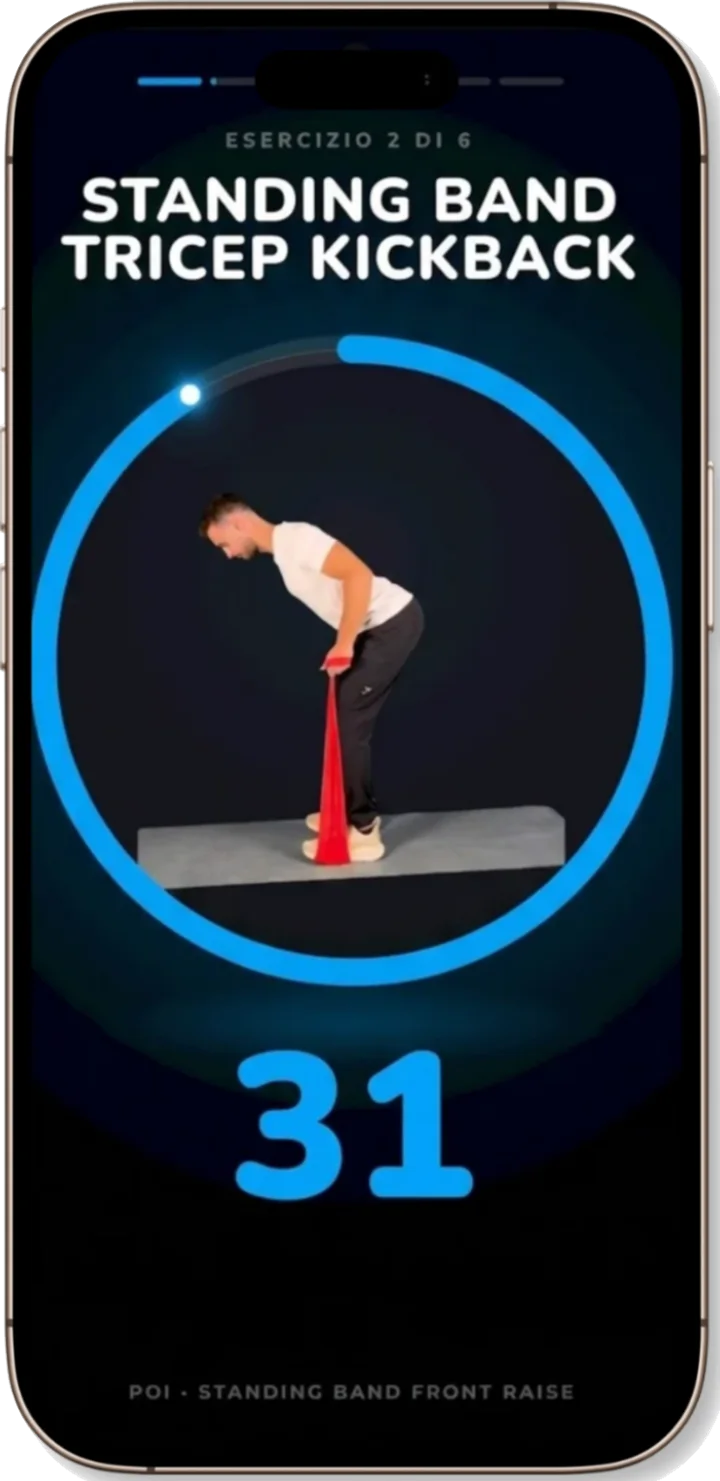 Esercizio con l'elastico guidato dal video in Hypemove